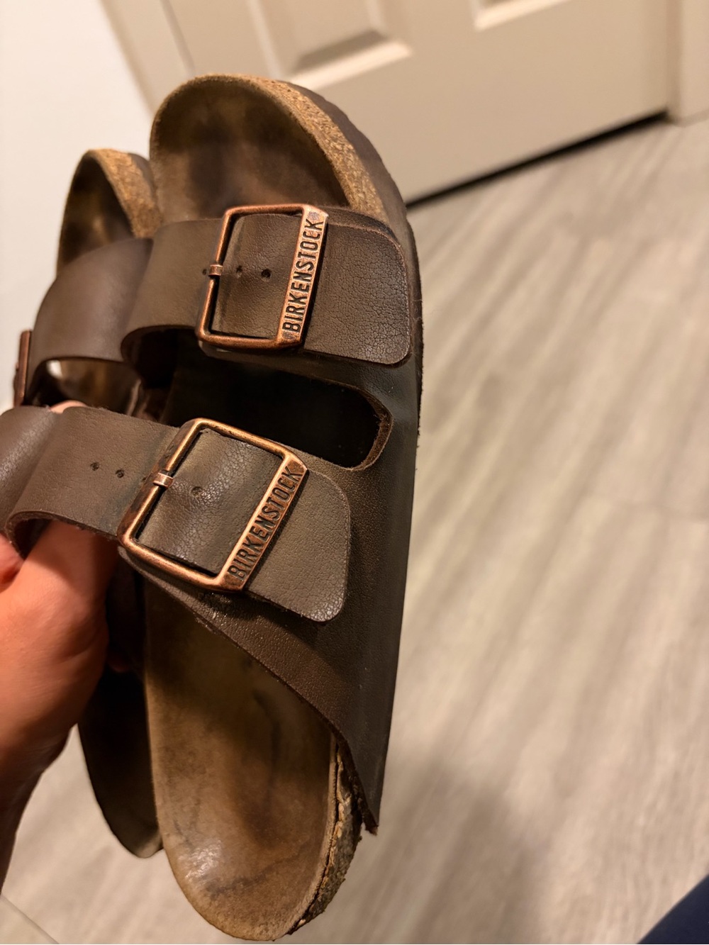 Birkenstock women’s Arizona Two-Strap Sandals in Mocha size 37, US 7